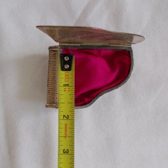 𝅺vintage Silver Red Enamel Tiny Piano Jewelry Treasure Box - Picture 6 of 6